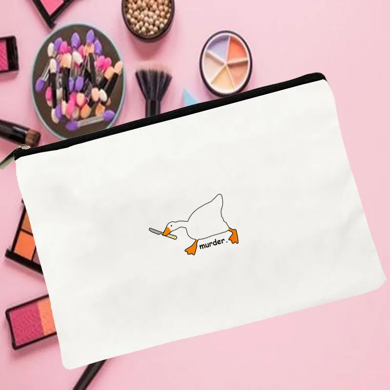 

Women Goose Game murder Printed Make up bag Fashion Women Cosmetics Organizer Bag for Travel Colorful Storage Bag for Lady Bag