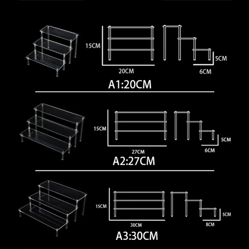 

Clear Acrylic Cosmetics Storage Rack Detachable Cartoon Character Ladder Frame Holder Toy Car Model Perfume Display Stand New