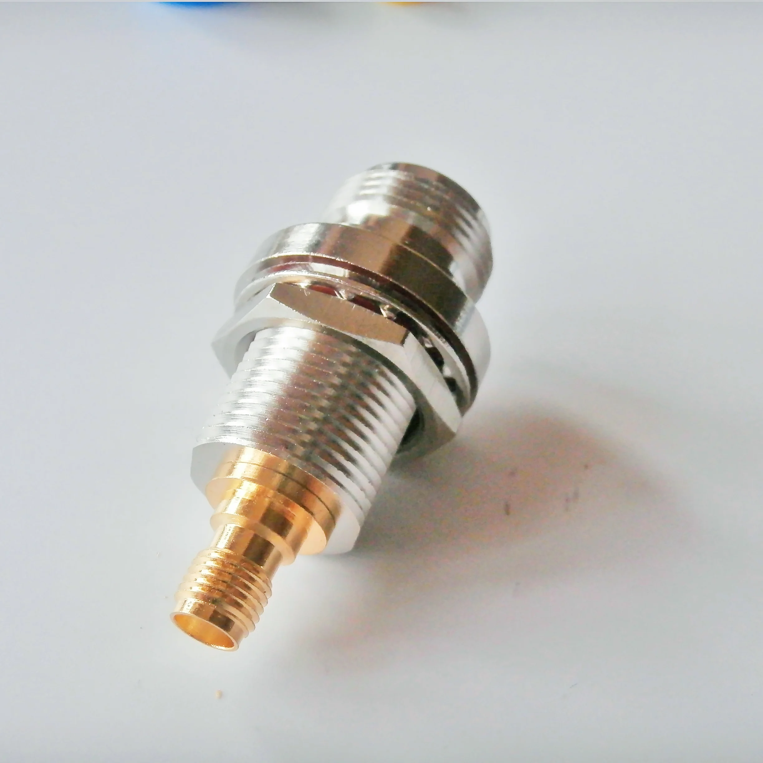 1X Pcs L16 N Female To SMA Plug Bulkhead Panel Mount Nut with O-ring Washer Gold Plated RF Connector Coax Adapters - купить по