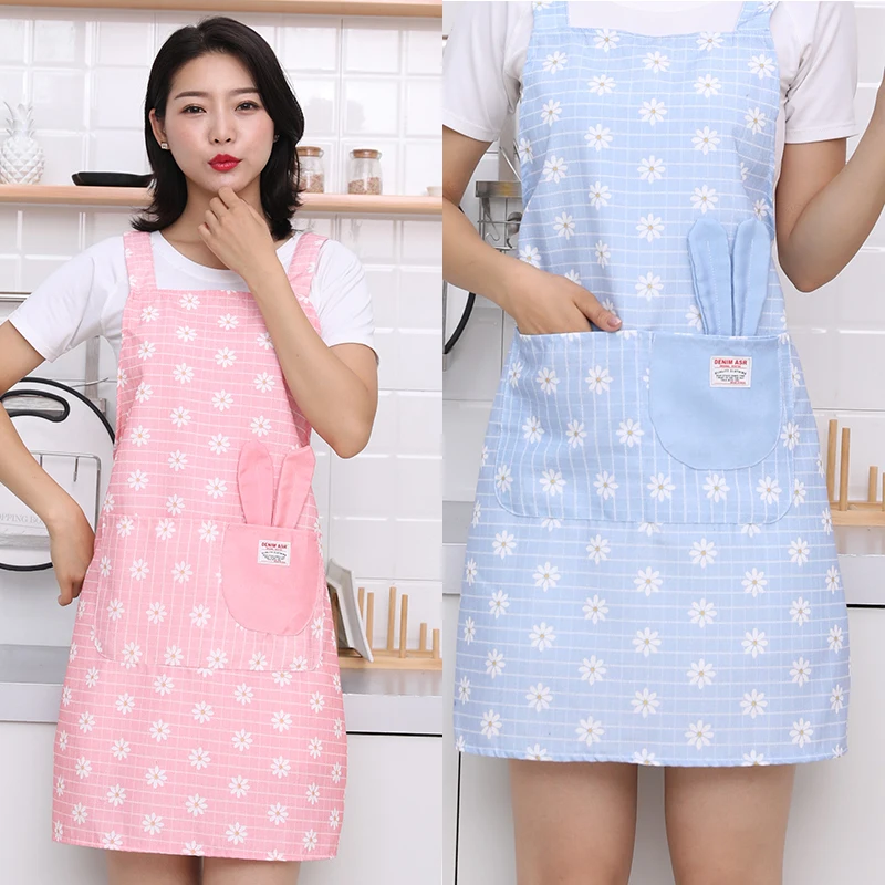 

Cotton apron summer breathable cute shape fashion flower shoulder strap
