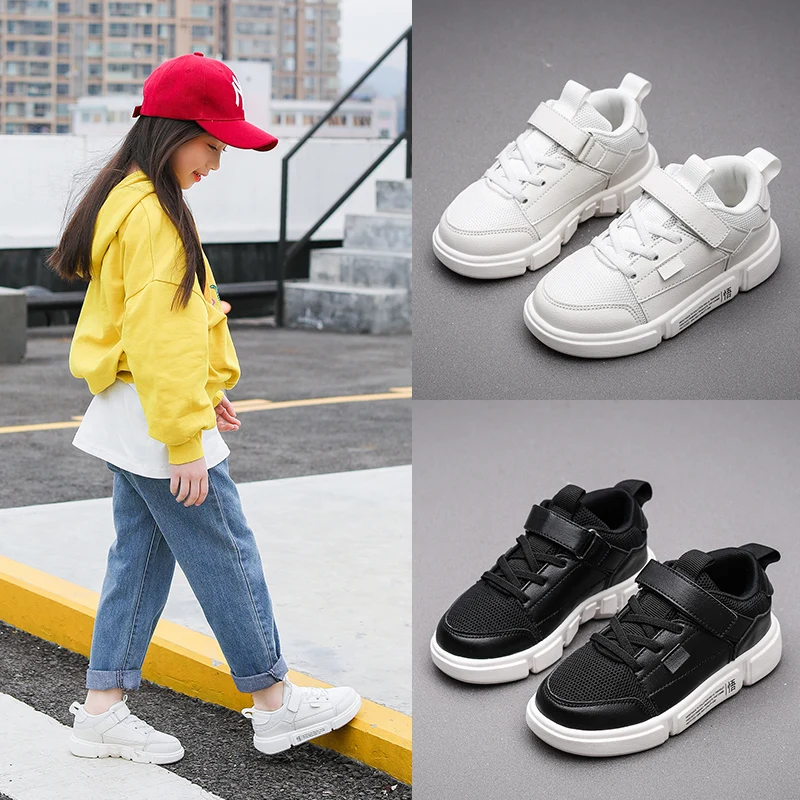 

New Spring/autumn Boys Sneakers Girls Casual Shoes Leather Waterproof Sports Kids Shoes Running Non-slip Big Children Sneakers
