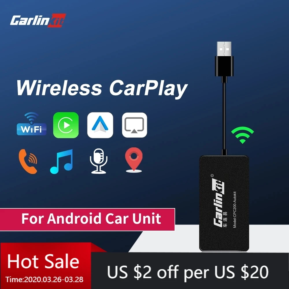 

2021 Carlinkit Wireless Smart Link Apple CarPlay Dongle for Android Navigation Player Mini USB Carplay Stick with Android Auto