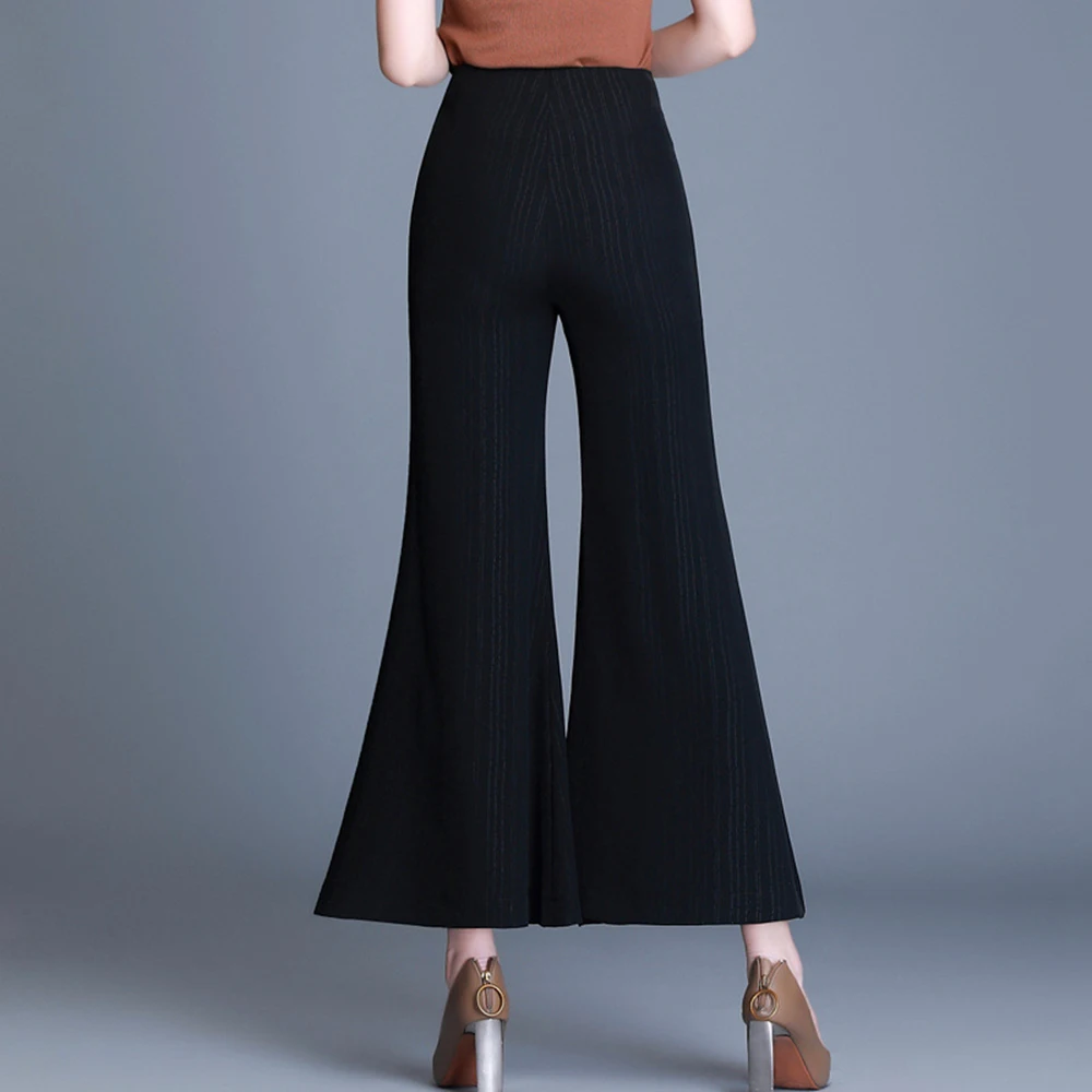 Женские Укороченные расклешенные брюки женские Капри широкие тонкие большие