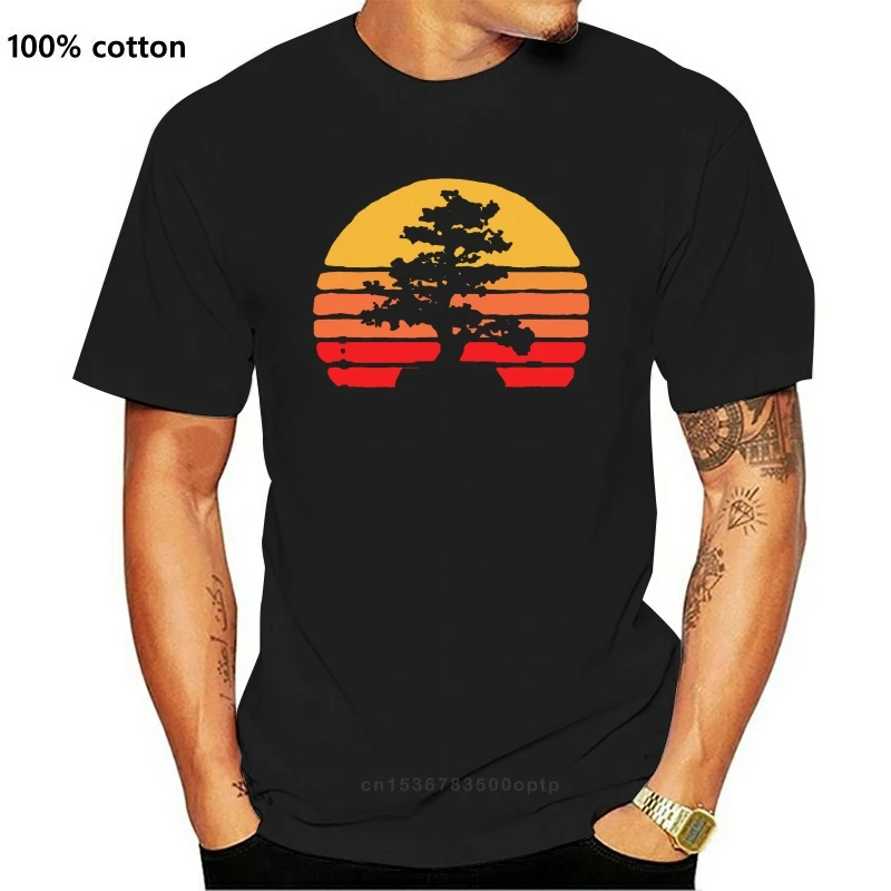 

Новый минималистичный ретро-дизайн деревьев бонсай. Черная футболка с графическим рисунком, размер S-3Xl, модная уличная футболка
