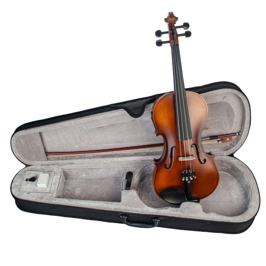 4/4 Acoustic Violin 4/4 Full Size EQ Acoustic Violin Fiddle Kit W/ Bow Case Rosin Bridge Violin Kit enlarge