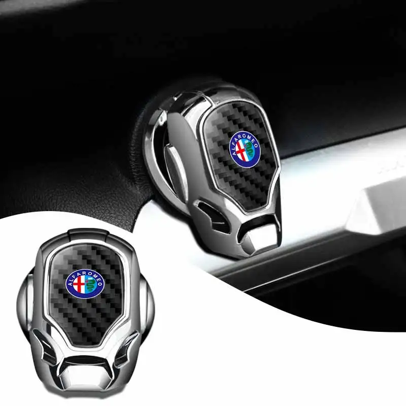 

1pcs Car Badge Engine Start Push Button Cover for Alfa Romeo Giulia Giulietta 147 159 4c 8c Mito Stelvio GTV Spider Car Interior