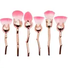 6 шт.компл., кисти для макияжа в розовом стиле, золотистые, шелковистые, мягкие, с ручками, для красоты, для девушек, для косметики, инструмент для макияжа, красочные элегантные кисти