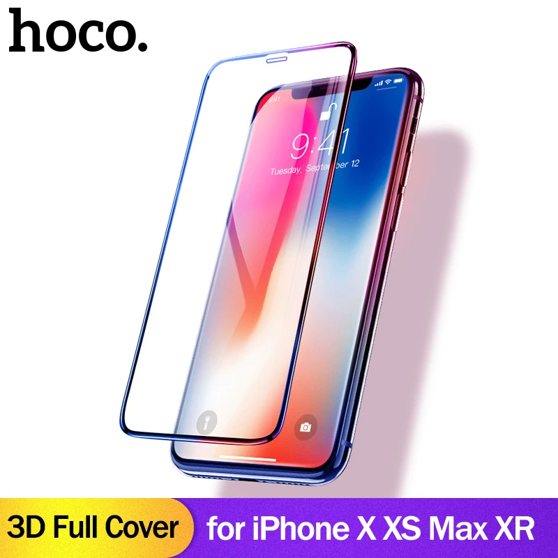 HOCO для Apple iPhone X 10 Full HD закаленное Стекло фильм Экран протектор защитный быстро