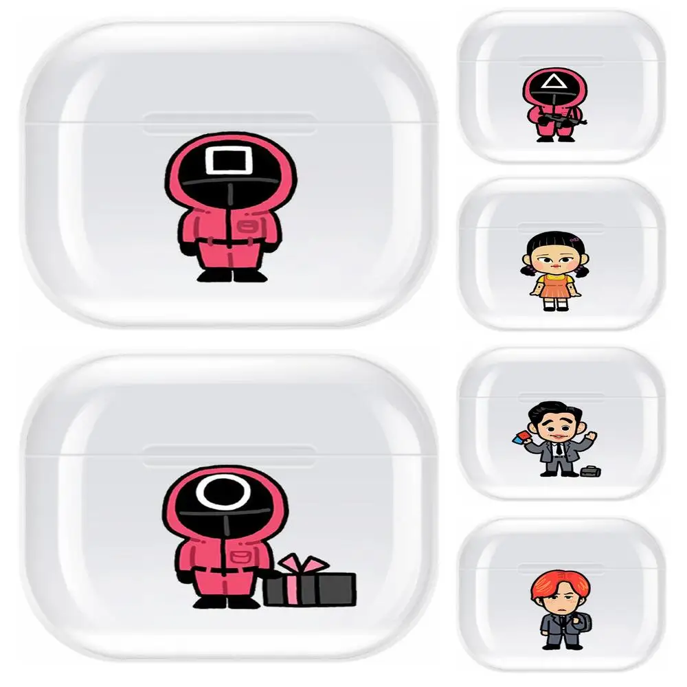 

Squid Game Round Six Transparent TPU Case For Airpods Pro 3 Case Silicone Headphone Accessories Air Pods 3 Apple Protective 1 2