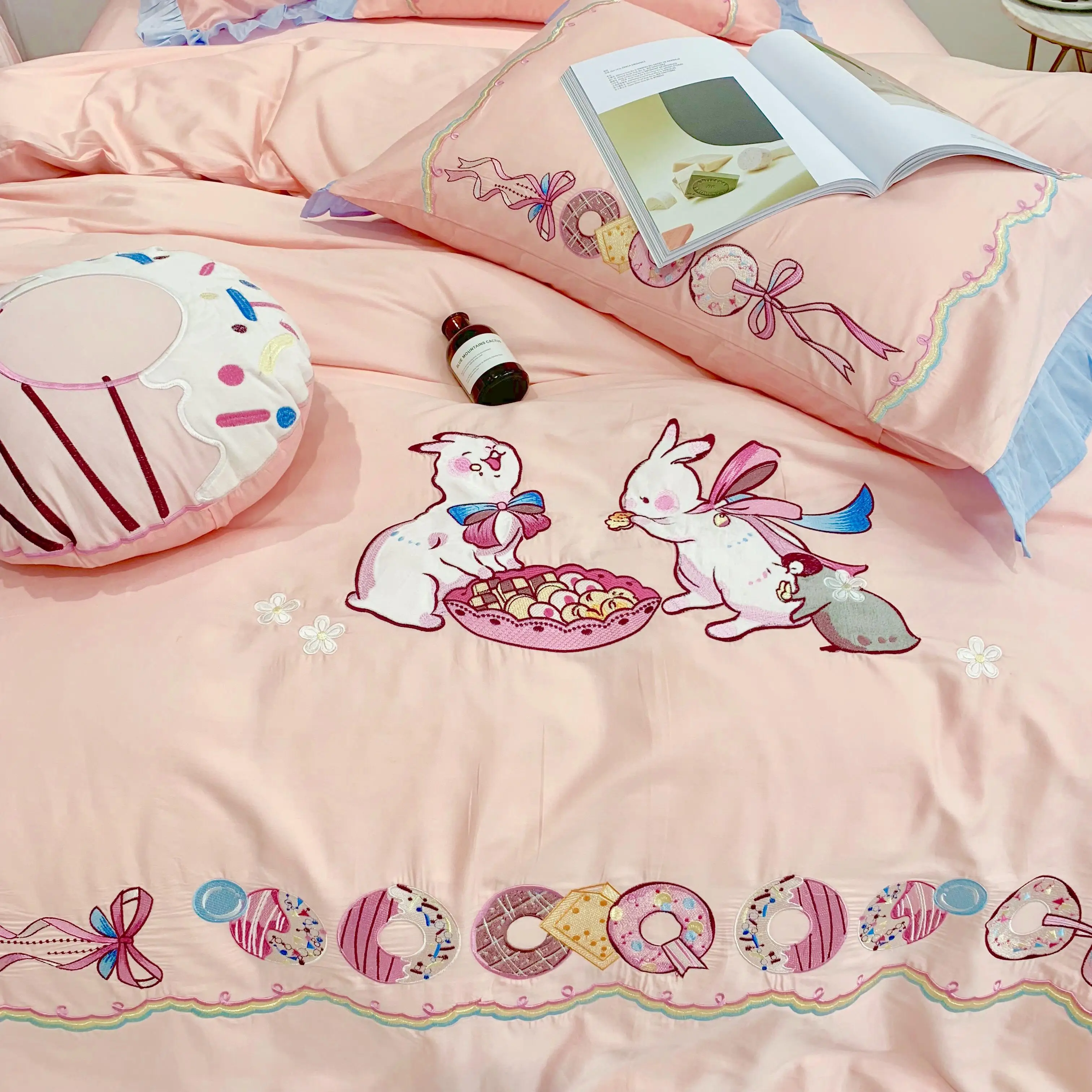 

43 Bedding Set Queen Size embroidery Bedding Sheet egyptian cotton Bed Linen ropa de cama King Bed Set Duvet Cover 4/7pcs