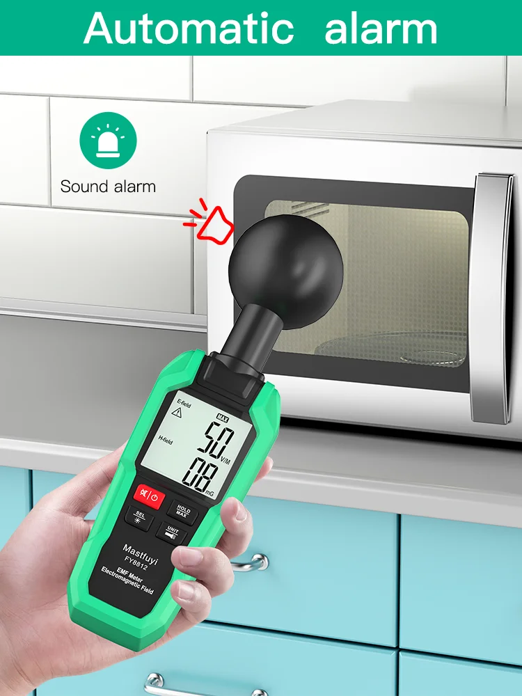 Детектор электромагнитного поля FUYI EMF с 3 чипами для измерения излучения на 360 ° |