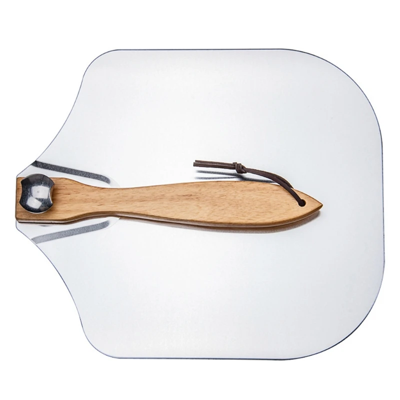 

Metal Pizza Shovels Aluminum Pizza Spatula with Foldable Wooden Handle Easy to Storage Pizza Spatula Baking Accessories
