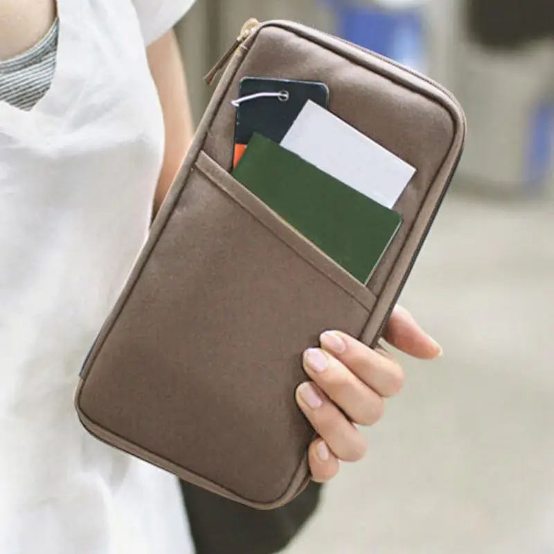 Оксфордский дорожный Держатель для паспорта на молнии Обложка мужчин и женщин