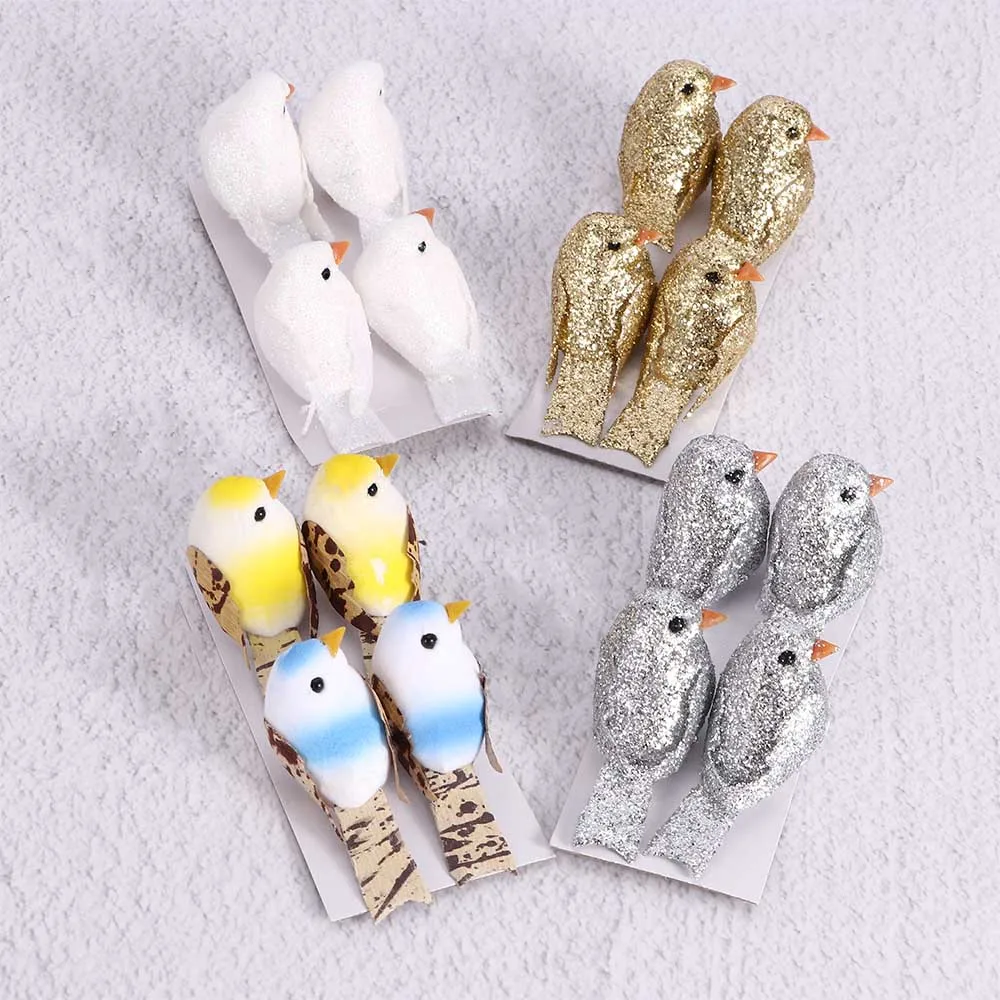 Искусственные Птицы цветы из пеноматериала 4 шт./компл. для украшения свадебной