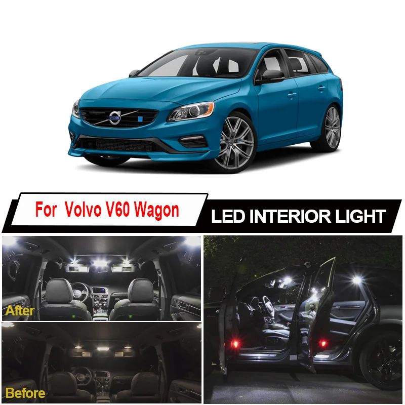 

19 шт., автомобильные лампы Canbus для Volvo V60 Wagon 2010-2015 2016 2017 2018