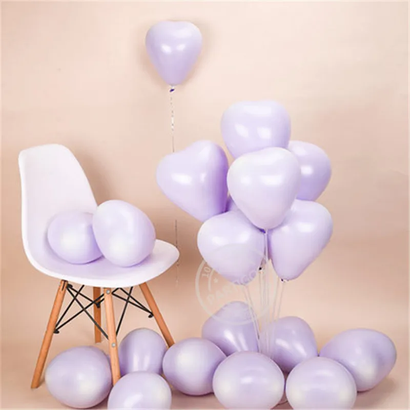 macaron purple 10 шт. 10-дюймовые воздушные шары с дизайном «сердце» Макарон цвета латексные шары матовые цветные воздушные шарики декор для вечеринки в честь Дня рождения Свадебный декор надувать глобальный - Цвет: macaron purple