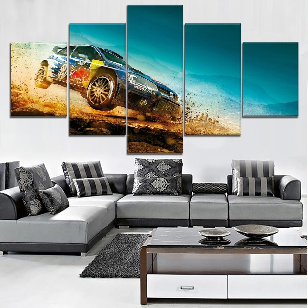 

5Pcs Extreme Sports Decorative Dakar Rally Car Poster Wall Art Decoration Oil Painting Canvas Painting for Home Decor Background