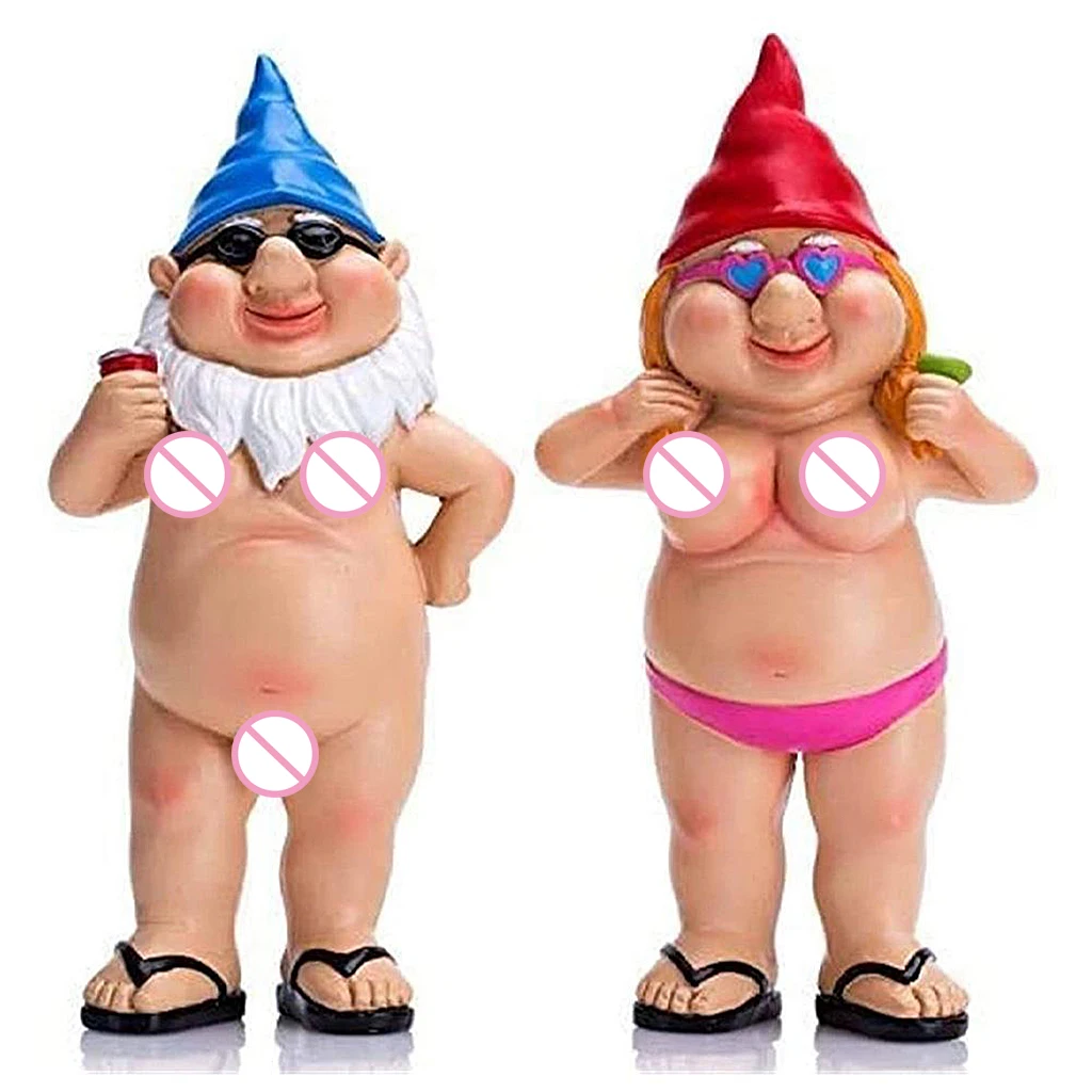 

Garden Naked Gnome Statue Outdoor Decorations for Patio Yard Porch Ornament