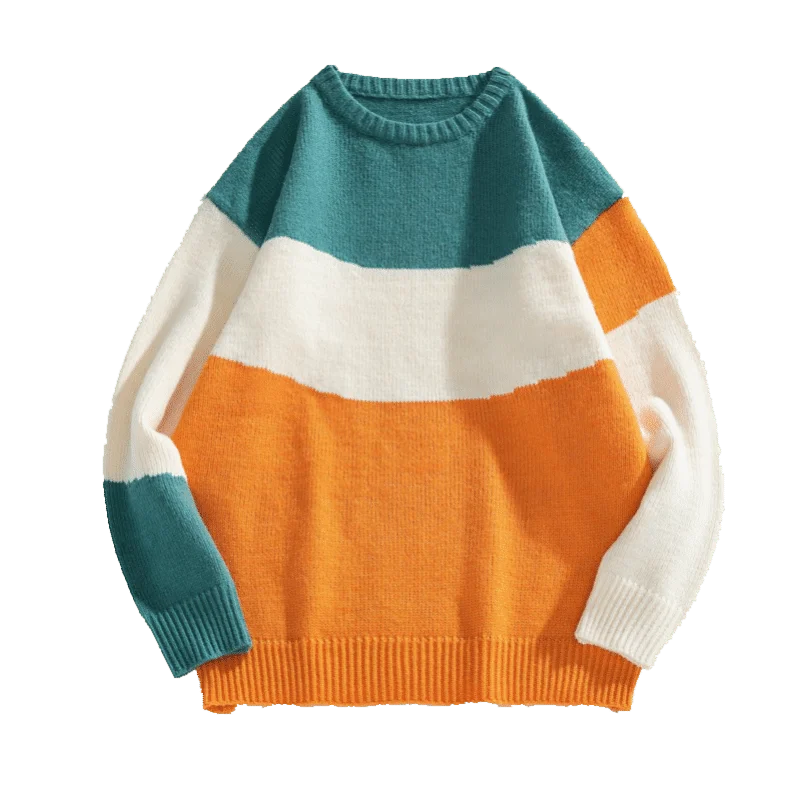 

Sweater men's autumn and winter thick hong kong style fashion personality round neck korean loose sweater student inner sweater