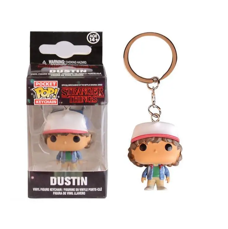 dustin Funko Pop HP7 Харри Хедвиг Фокс брелок игрушки дисней Олаф Анна Эльза фигурка принцессы брелок Подвески Игрушки Южная парк Кенни - Цвет: dustin