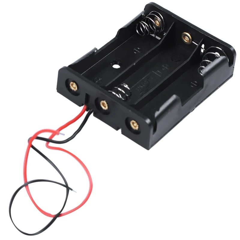 Пружинный зажим черный Пластик 3x1 5 V AA Батарея чехол на застежке с изображением