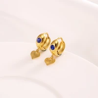 2021 new fashion classic heart hoop earring gold color greenblue zircon earrings for women jewelry gifts