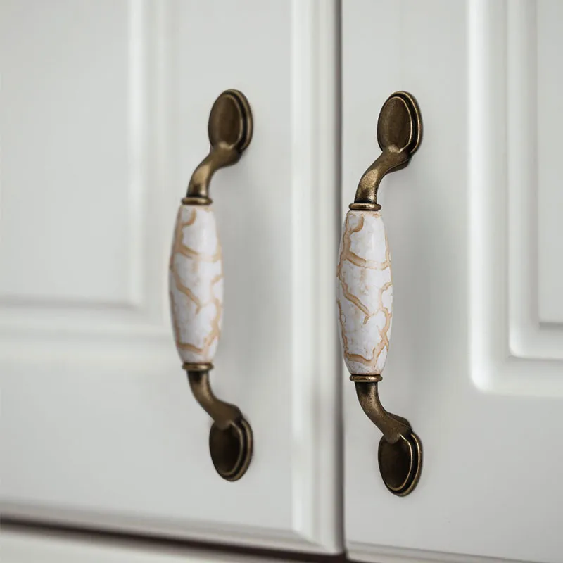 KK & FING античные бронзовые Мраморные линии ручка для ящика из цинкового сплава