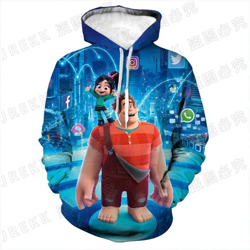 

Men Women Children Wreck It Ralph Sweatshirts Cartoon Anime Hoodies 3D Print Boy Girl Kids Pullover Fashion Cool Clothing