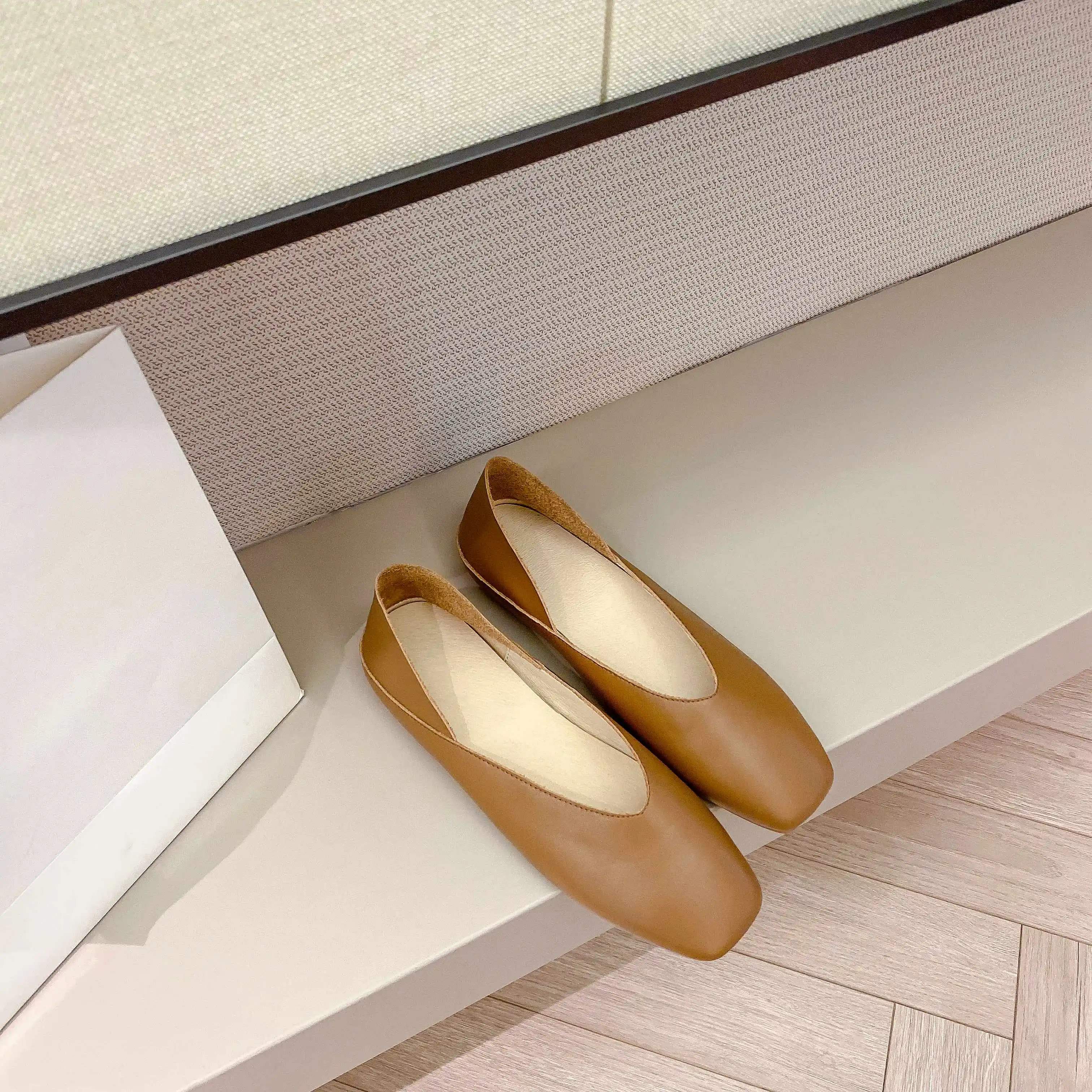 

Krazing pot 2020 classic full grain leather soft square toe beauty women shoes limited design dating wear cozy spring flats L08