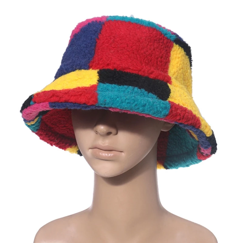 

Colorful Pattern Bucket Hats Foldable Wind Protection Fisherman for Women Men Casual Panama in Winter Autumn