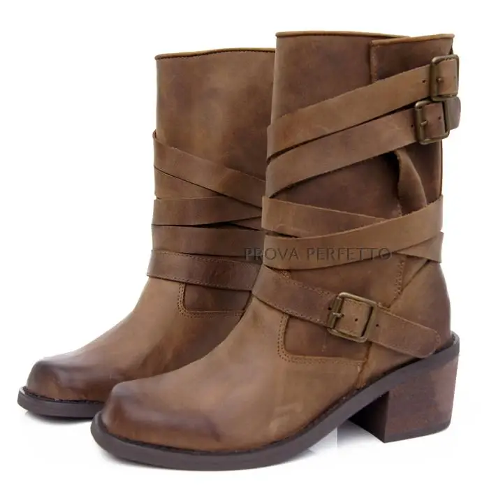 В западном стиле в ковбойском модные женские туфли с ремешком и пряжкой Цвет