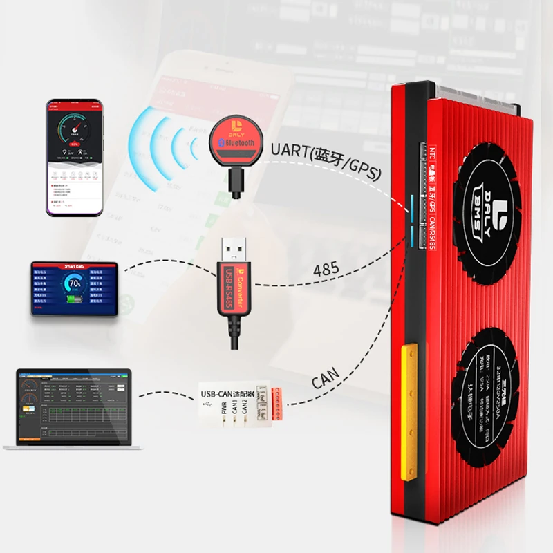 

BMS 4S LiFePo4 12V 100A Li-Ion balance board bluetooth APP for solar