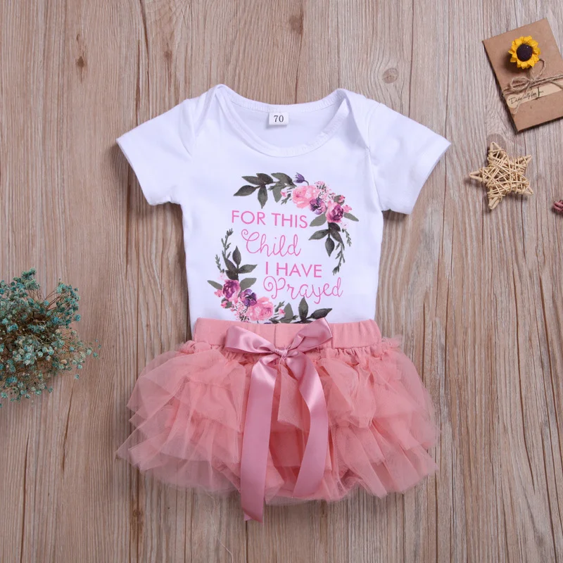 

2021Children's Summer New Romper Girl Letter Printed Cotton T-shirt + Mesh Shorts Kids Two-piece Suit Skirt GT18
