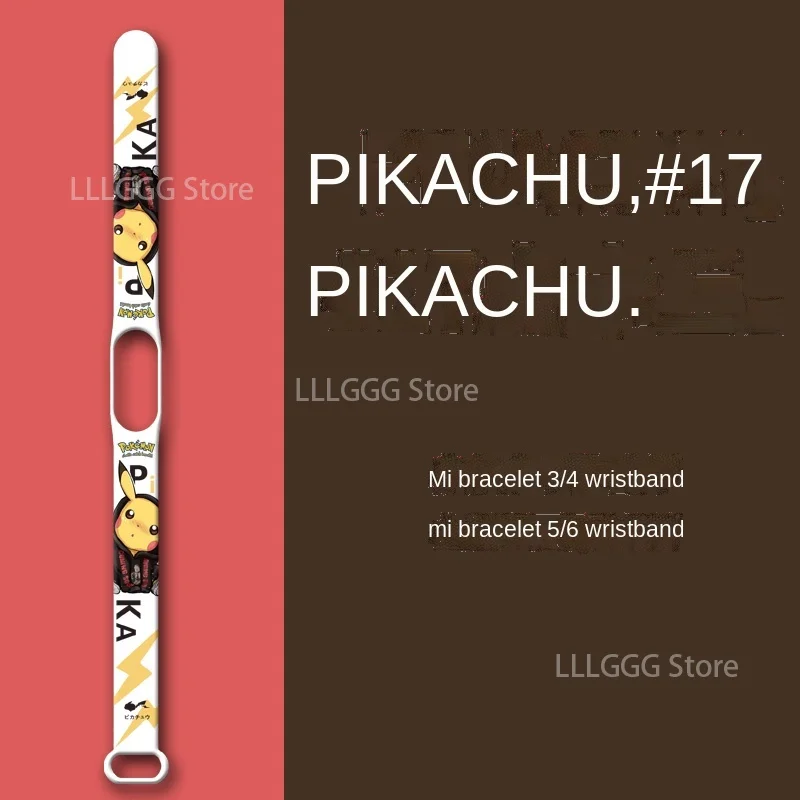 Ремешок для браслета Xiaomi Pokemon Pikachu мультяшный браслет Mi Band 3 4 5 6 силиконовый