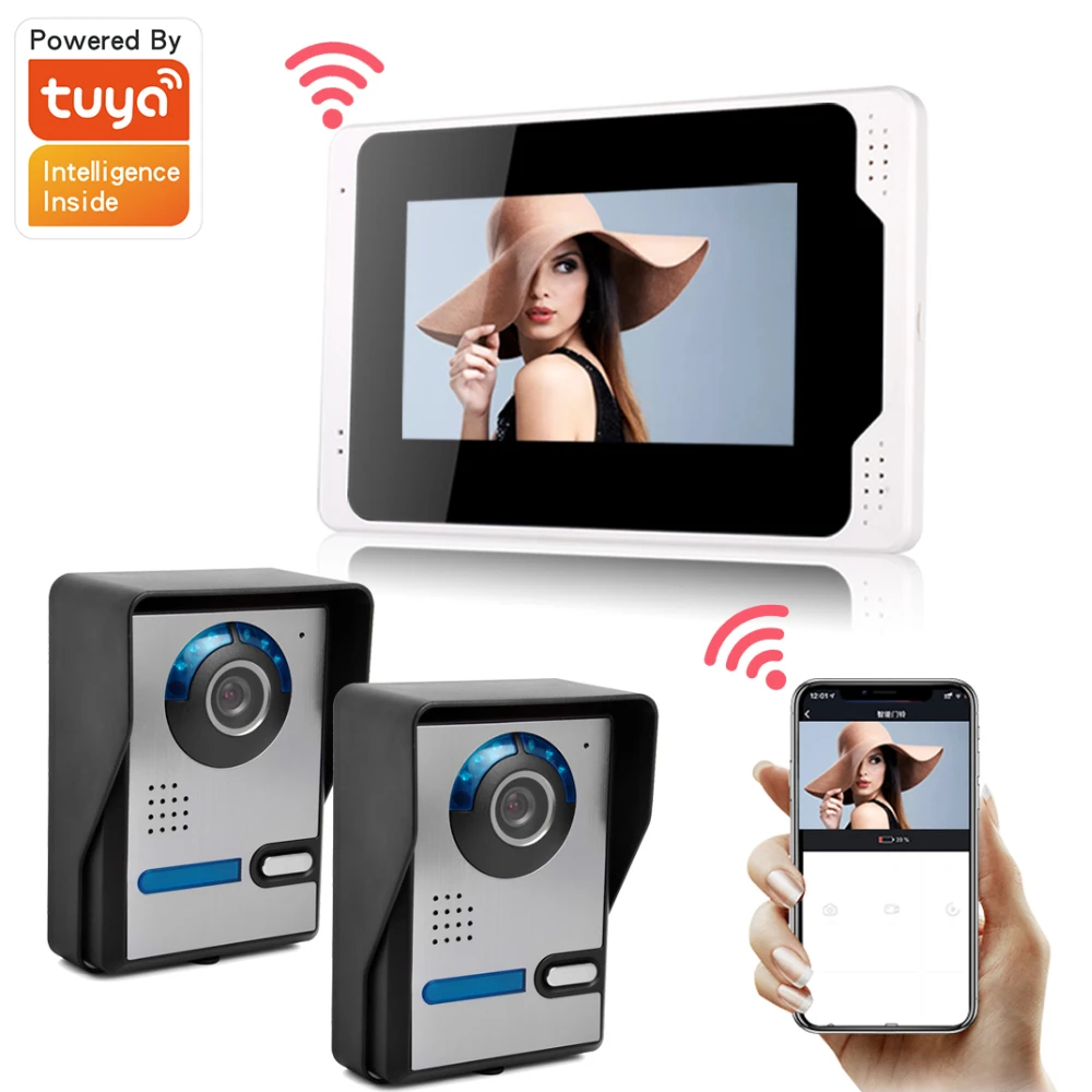 Умный дверной звонок Tuya 1080P беспроводной Wi-Fi видеодомофон дистанционное
