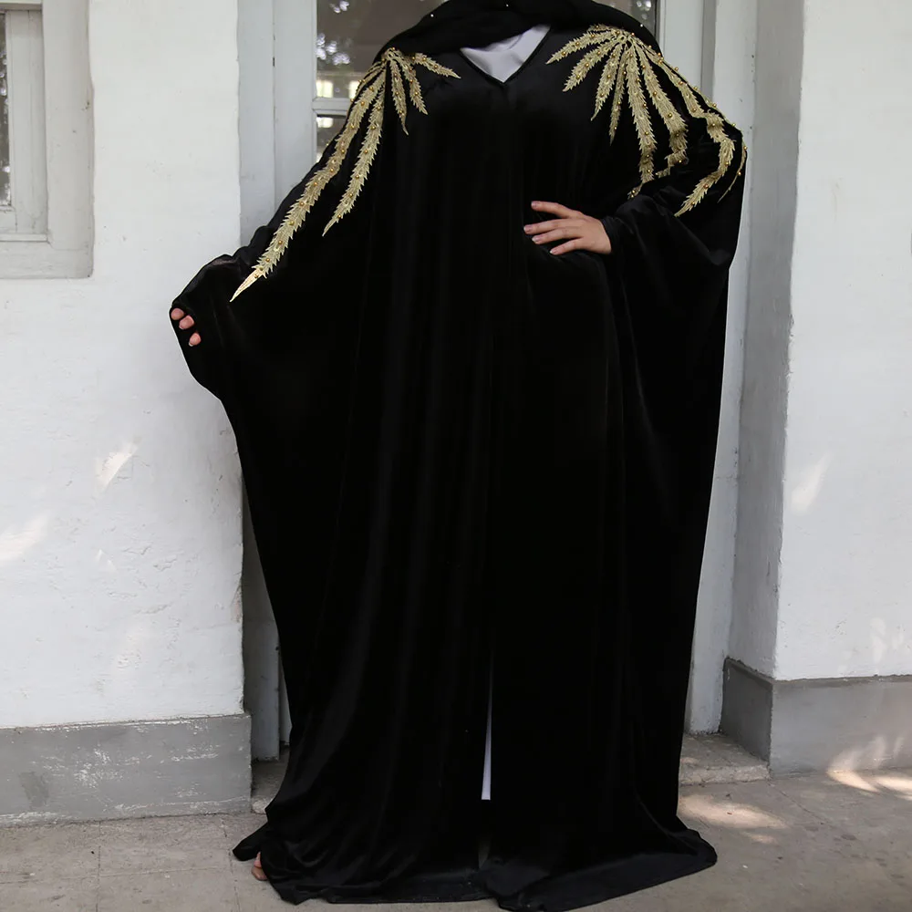 Velvet Abaya Kimono Terciopelo Mujer Hijab Muslim Dress Women Turkish Dresses Islam Clothing Saudi Caftan Dubai Kaftan Djellaba