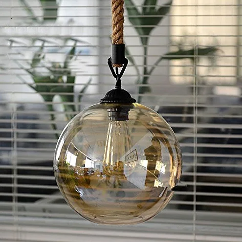 Лофт винтажный светильник Промышленный Глобус стеклянный ing пеньковая веревка