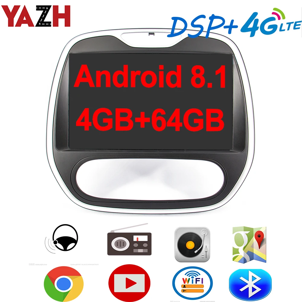 YAZH 9 0 &quotIPS Android 8 1 Авторадио плеер для Dacia/ Renault Captur/ Samsung QM3 2011 2019 (Руководство A/C) с 4