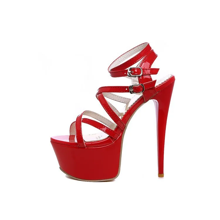 

Cross strapping sexy sandals women's shoes coil buckle waterproof table large size 40-48 small size 31