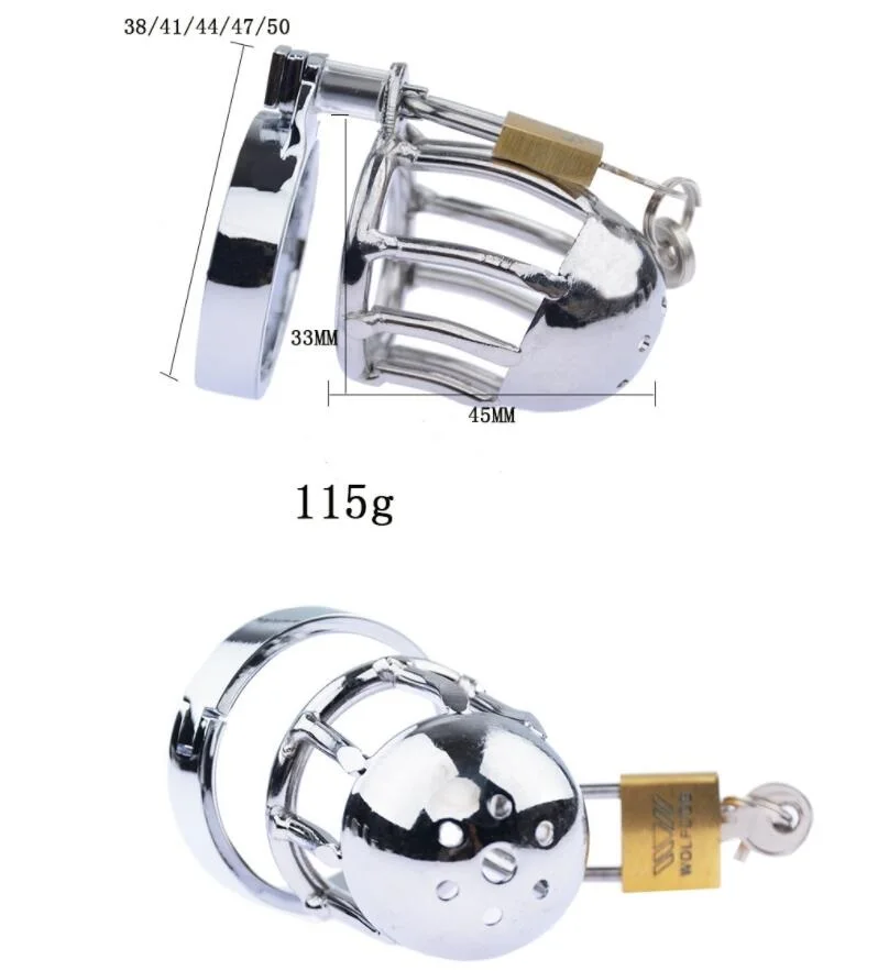 Короткий Мужской шлем-бандаж из нержавеющей стали петух клетка пениса кольцо