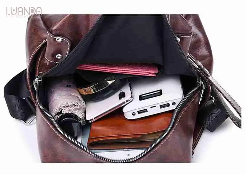 Модный кожаный рюкзак Женские винтажные рюкзаки для девочек подростков