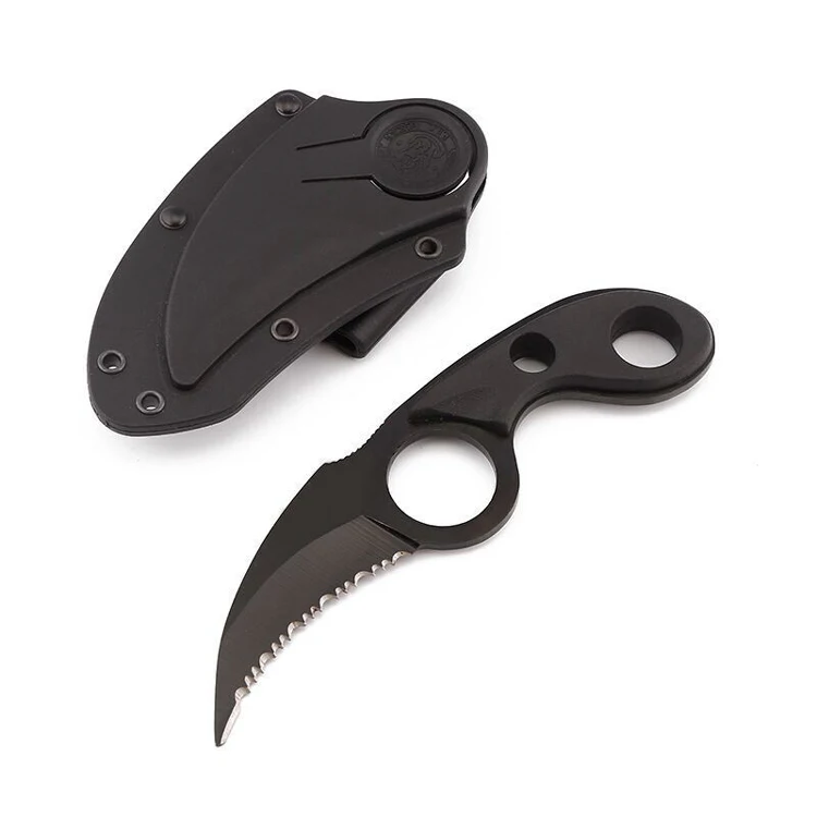 Karambit Тактический фиксированный черный нож охотничий нож Фруктовый маленький прямой мини ручка EDC Карманный открытый инструмент кемпинг выживания