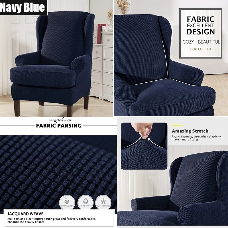 Spandex Wing Chair Slipcover Universal Arm Wingback Cover Furniture Protector Stretch Sofa Slipcovers For Living Room | Дом и сад