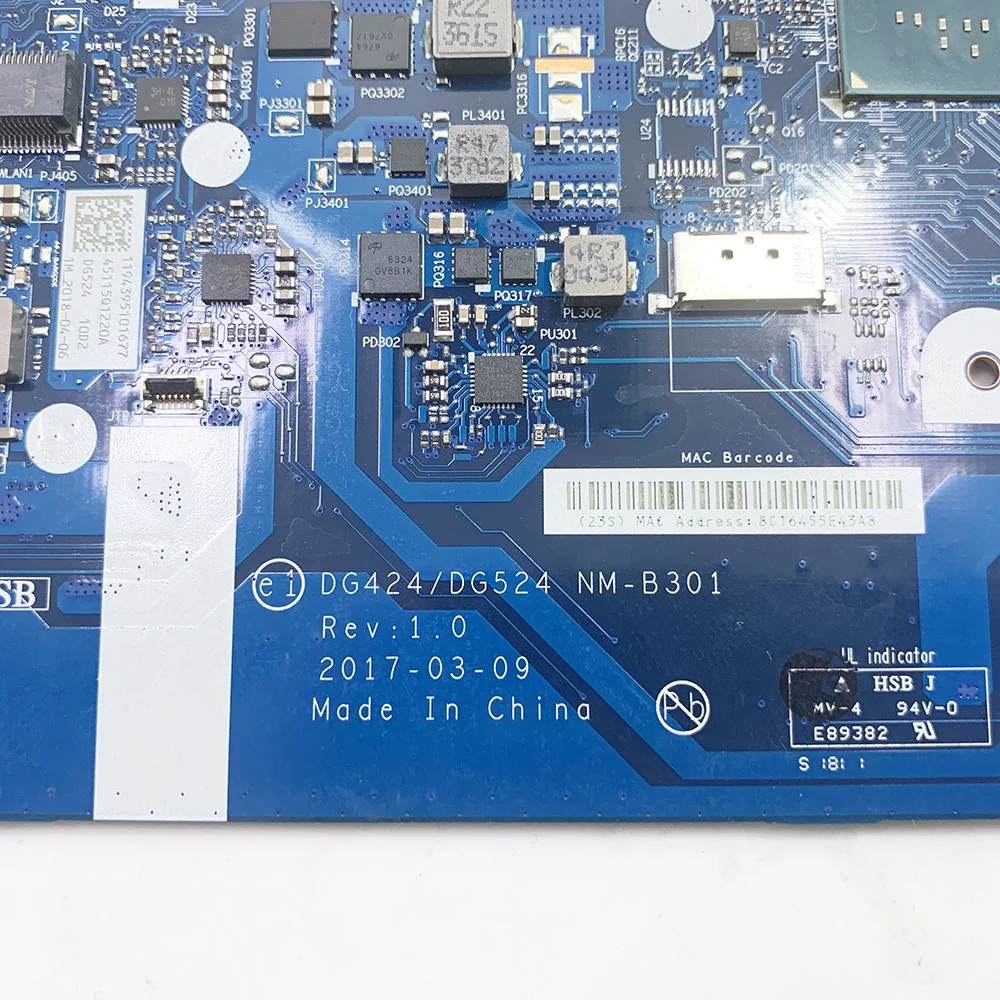 NM-B301 материнская плата для ноутбука Lenovo 320-15IAP DG424 DG524 процессор N3350 DDR3 100%