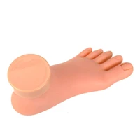 soft flexible plastic foot mannequin with nails for practice pedicure training nail art display tool foot model nail sticker hot