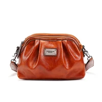 brand new hobos folds women shoulder bags oil wax leather crossbody bag fashion ladies handbags luxury designer ladies hand bag