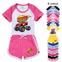 new girl clothes outfits baby boys summer tshirt shorts sports suit blaze and the monster machines little kids boutique clothing