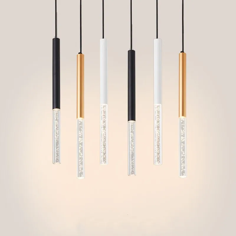 

Dimmable Led Pendant Lamp Long Tube light Kitchen Island Dining Room Shop Bar Counter Decoration Cylinder Pipe Hanging Light