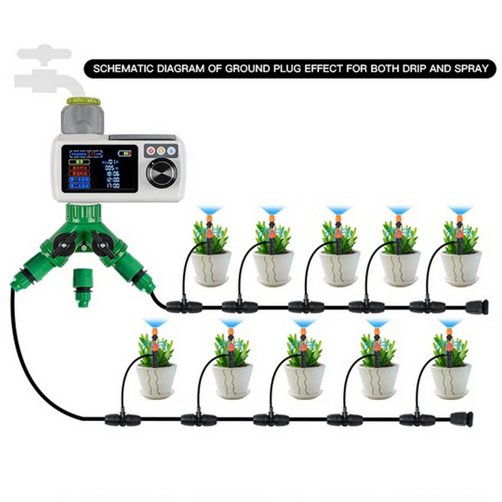 

Intelligent Water Irrigation System Garden Dripper 20set Insert Ground Drip Plug 8m 20m Tube Garden Balcony Plant