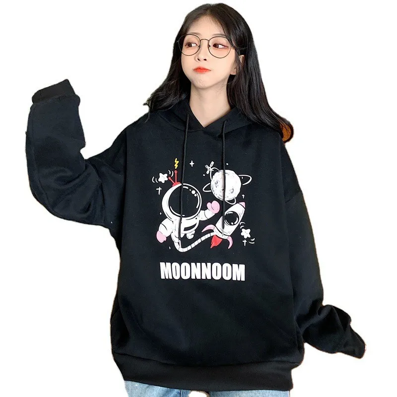 

Harajuku Style Hoodies Japanese Hooded Long-Sleeved Warm Plus Velvet Sweatshirt Cartoon Streetwear Jacket Girl Student Clothes